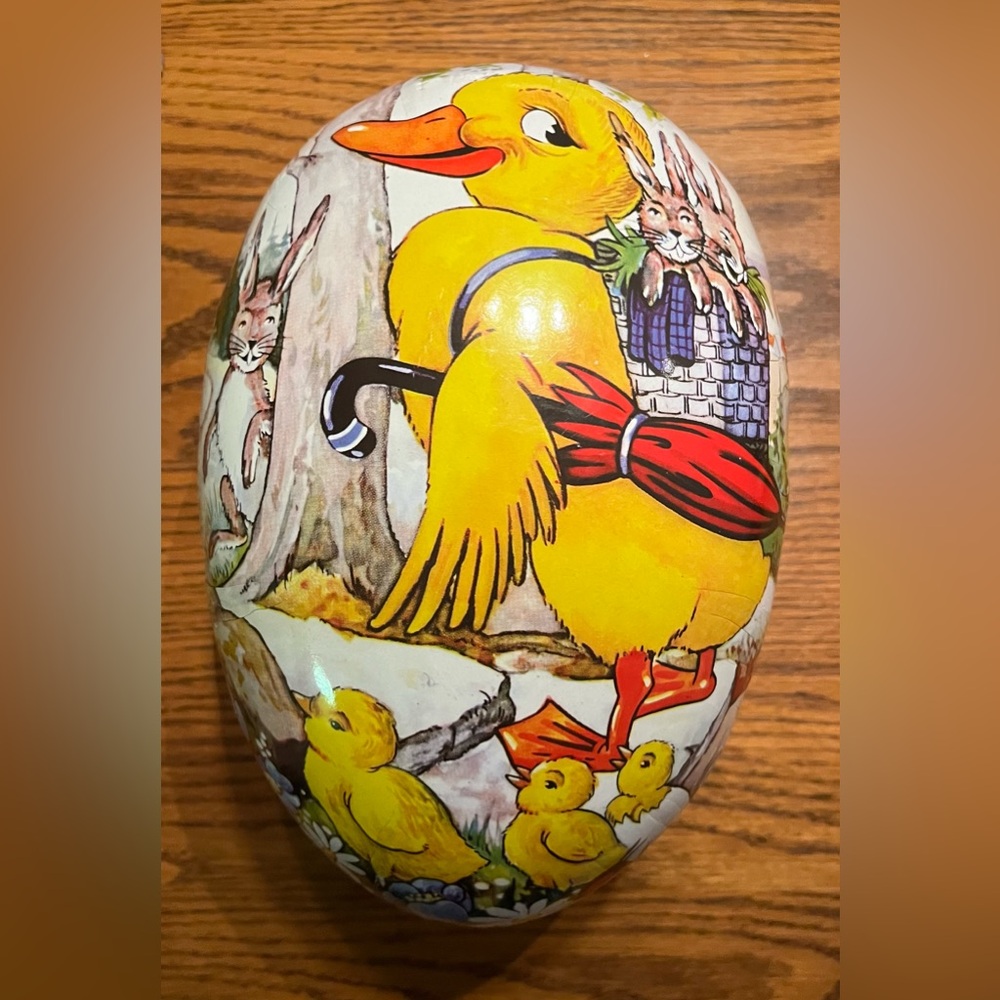 Vintage Large German Paper Mache Egg Candy container